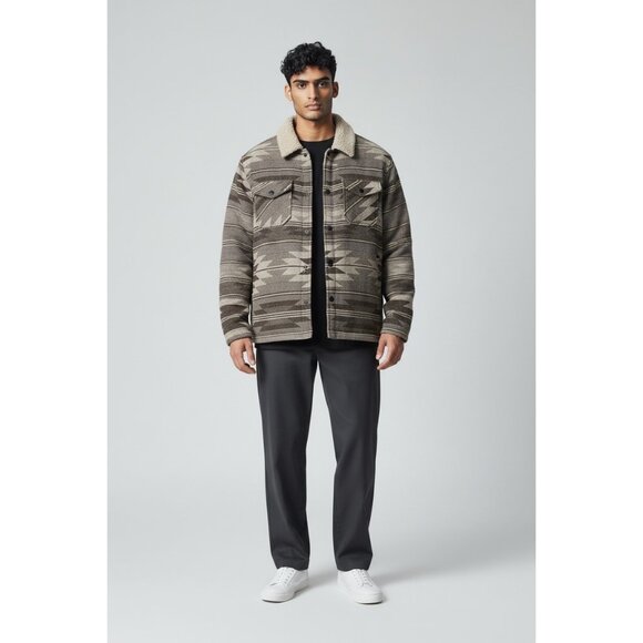 NWT Jachs New York Mens Aztec Sherpa-Lined Snap Button Jacket L - Picture 11 of 16